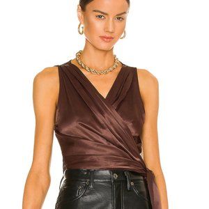 L'Acadamie Shiri Top in Chocolate brown XXS NWT Revolve